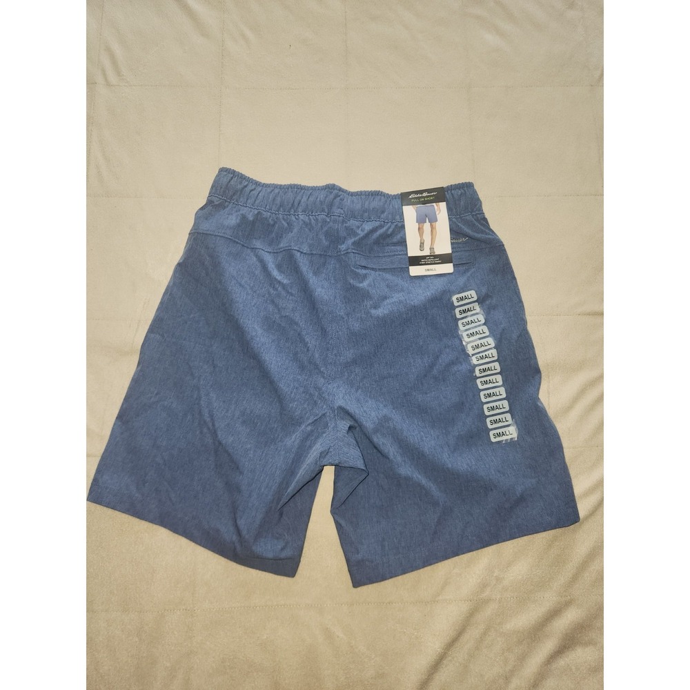 NWT Eddie Bauer Mens Pull On Water Resistant Shorts. Blue Mens Small